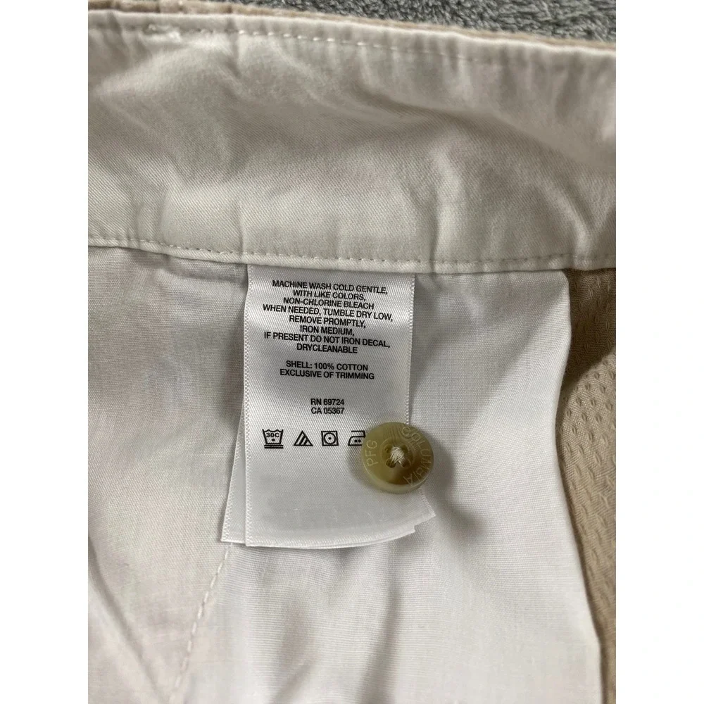 Columbia Omni-Shade Mens Shorts Tan Khaki Micro Dot Sun Protection Size 37x10